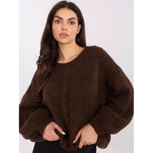 Sweter-MI-SW-1610.18-ciemny brązowy 2