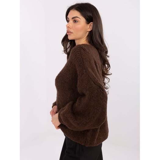 Sweter-MI-SW-1610.18-ciemny brązowy 1