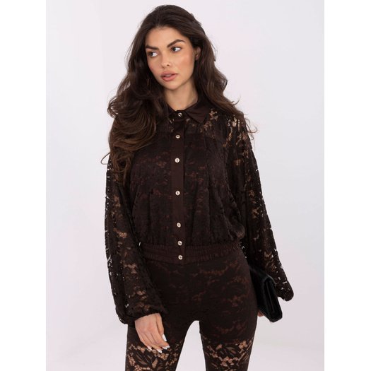 Koszula-MI-KS-C239.78-ciemny brązowy