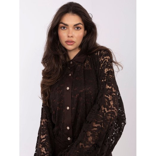 Koszula-MI-KS-C239.78-ciemny brązowy 1