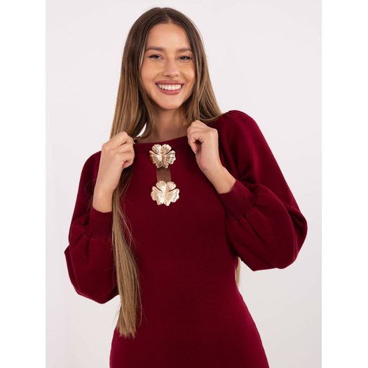 Sukienka-PM-SK-YIS1063.17-bordowy