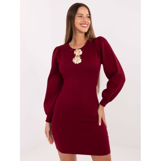 Sukienka-PM-SK-YIS1063.17-bordowy 1