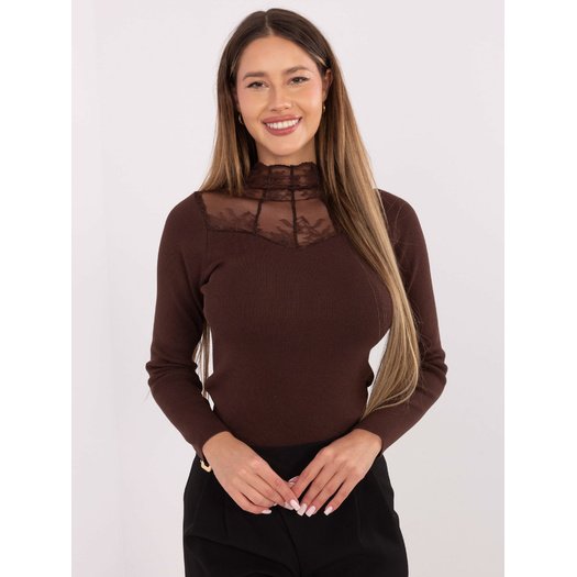 Sweter-PM-SW-YIS1078.81-brązowy 2