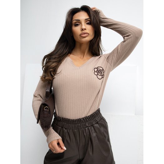 Bluzka-RV-BZ-A1057.15P-ciemny bezowy 2