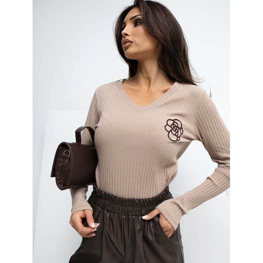 Bluzka-RV-BZ-A1057.15P-ciemny bezowy