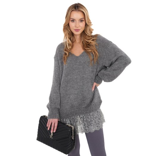 Sweter-IN-SW-33681.05P-ciemny szary
