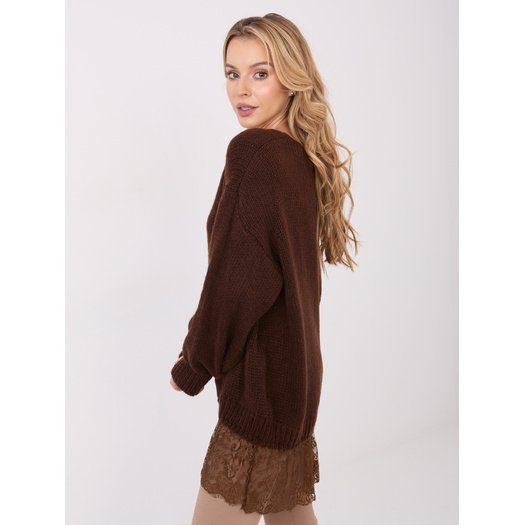 Sweter-IN-SW-33681.05P-ciemny brązowy