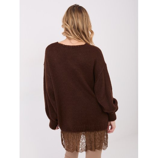 Sweter-IN-SW-33681.05P-ciemny brązowy 3