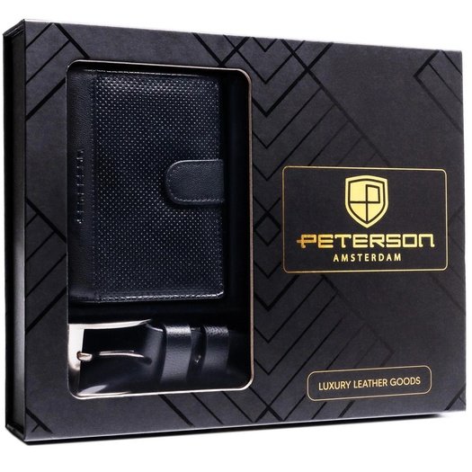 Piniginės ir diržo rinkinys vyrams Peterson PTN SET N4L-DOT