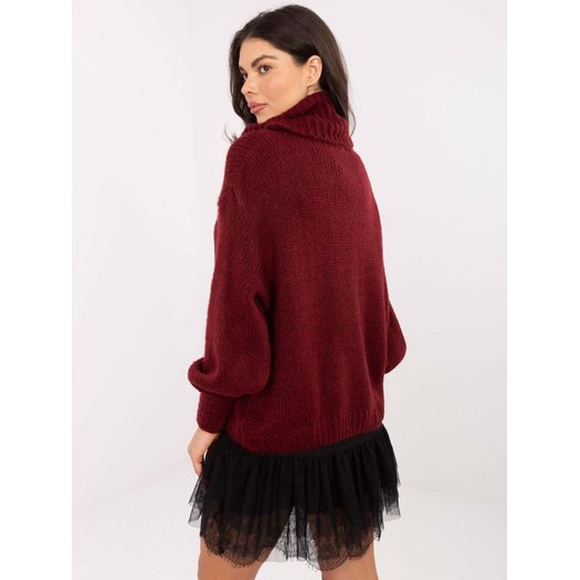 Sweter-IN-SW-3176.26-bordowy 1