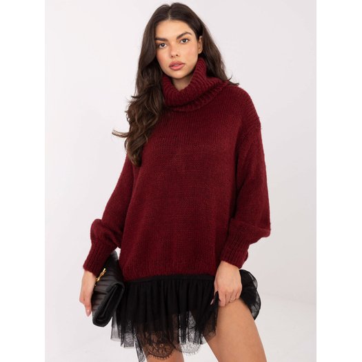 Sweter-IN-SW-3176.26-bordowy 4