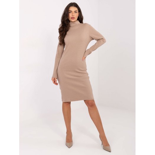 Sukienka-RV-SK-A1048.83-ciemny bezowy 2