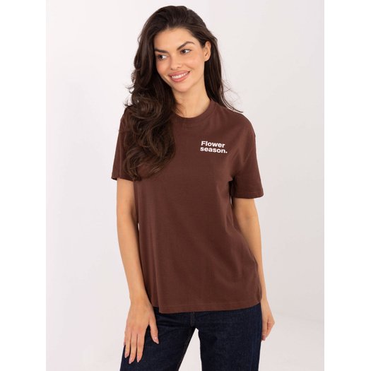 T-shirt-D12022AH02645V-ciemny brązowy 1