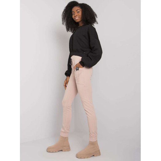 Spodnie dresowe-RV-DR-7075.24-beżowy