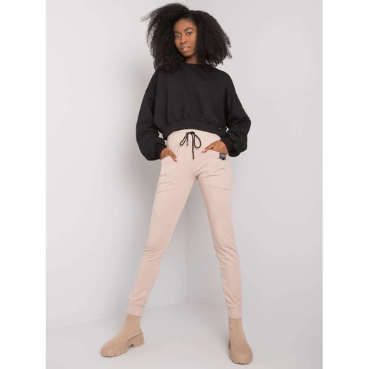 Spodnie dresowe-RV-DR-7075.24-beżowy 2