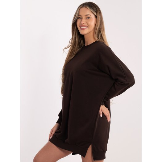 Sukienka-RV-SK-6019.67-ciemny brązowy