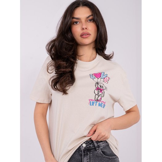T-shirt-D12022AH02645Y-jasny beżowy 3