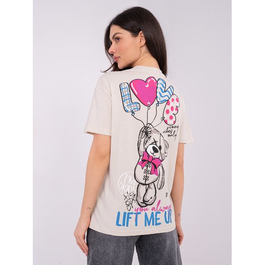 T-shirt-D12022AH02645Y-jasny beżowy 2