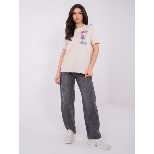 T-shirt-D12022AH02645Y-jasny beżowy 4