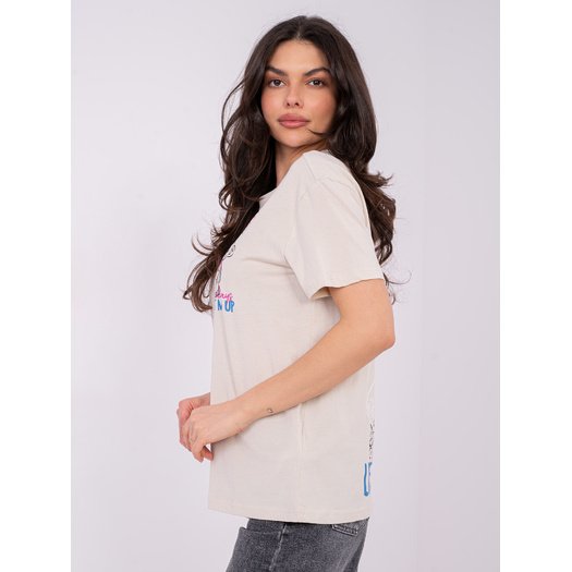 T-shirt-D12022AH02645Y-jasny beżowy 1