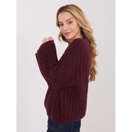 Sweter-MI-SW-1215.97-bordowy