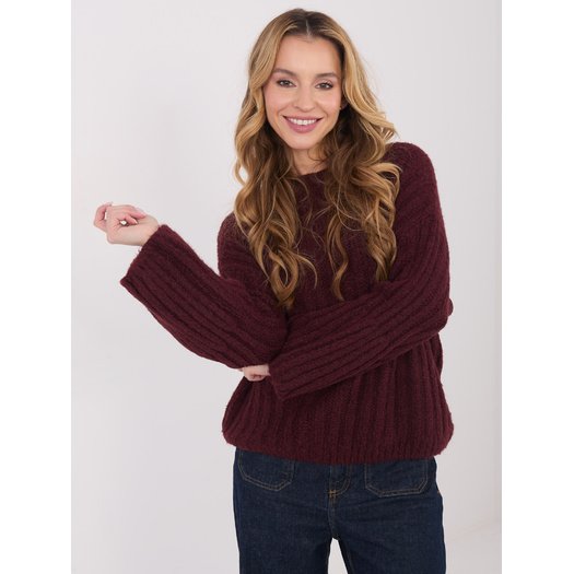 Sweter-MI-SW-1215.97-bordowy 2