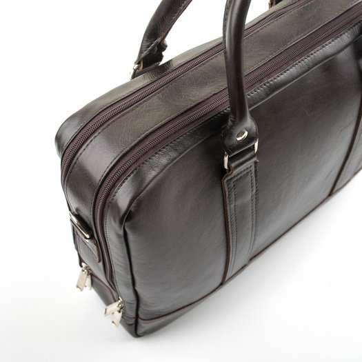 Brown leather shoulder laptop bag SL02 ABERDEEN 9