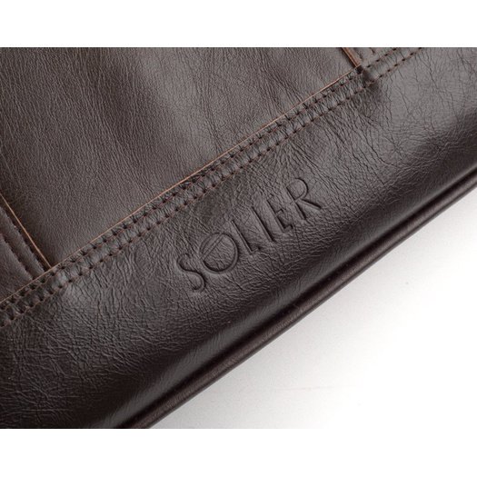 Brown leather shoulder laptop bag SL02 ABERDEEN 12