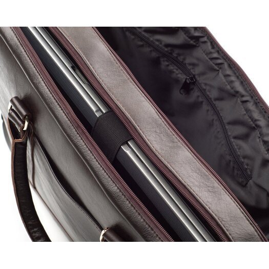 Brown leather shoulder laptop bag SL02 ABERDEEN 4