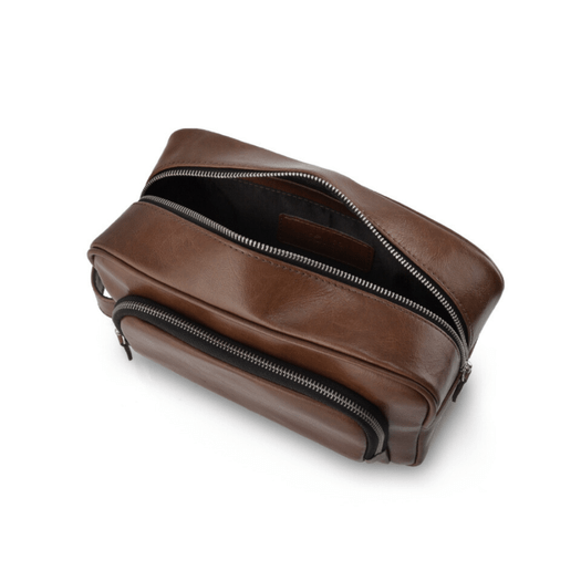 ELEGANTIŠKA NATŪRALIOS ODOS VYRIŠKA KOSMETINĖ SOLIER SZETLAND - VINTAŽINĖ RUDA 2