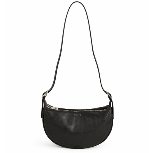 Small Leather Baguette Bag Solier FL47 Corin &ndash; Black 4