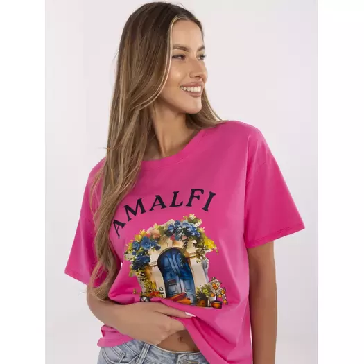T-shirt-MI-TS-M3221G.75-ciemny różowy