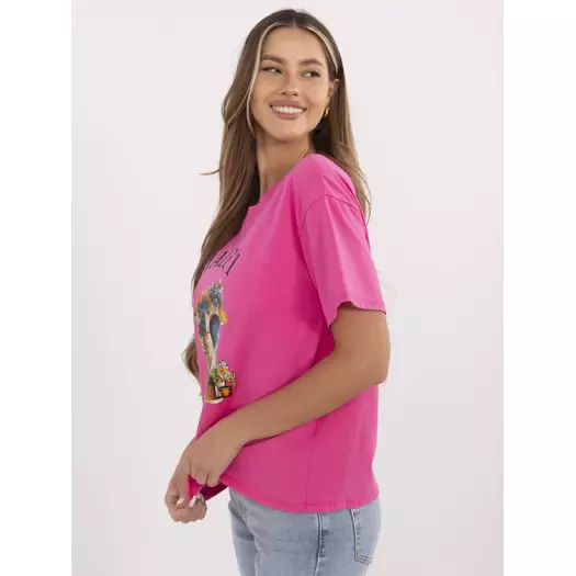 T-shirt-MI-TS-M3221G.75-ciemny różowy