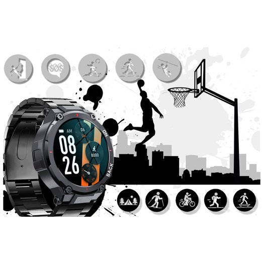 SMARTWATCH MĘSKI GRAVITY GT8-2 - z GPS (sg017b)