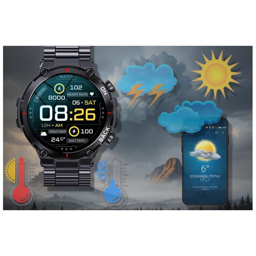 SMARTWATCH MĘSKI GRAVITY GT8-2 - z GPS (sg017b)