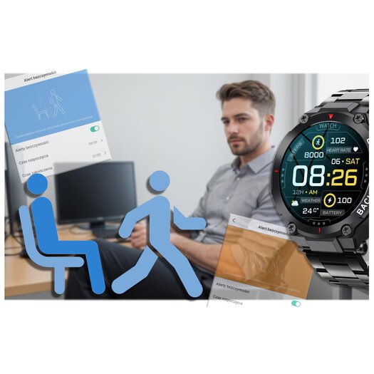SMARTWATCH MĘSKI GRAVITY GT8-2 - z GPS (sg017b)