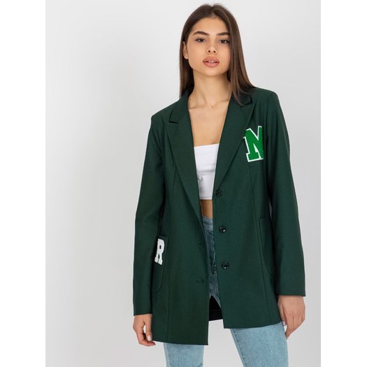 Švarkas moterims LK-MA-509286-3.01P-tamsiai žalia