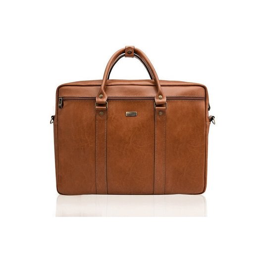 Cogniac leather shoulder laptop bag KILBRIDGE 18