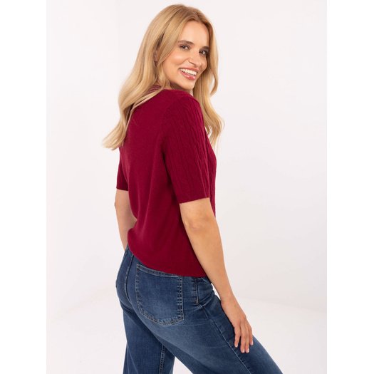 Sweter-PM-SW-N30085.34-bordowy 3