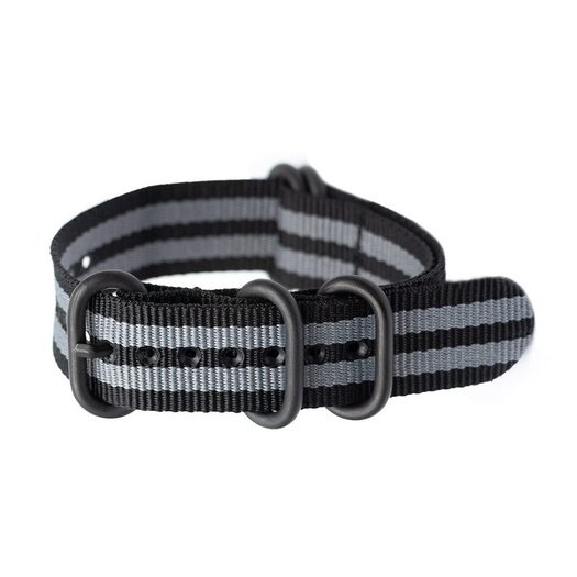 N01 NATO watch strap - black/gray - 20mm