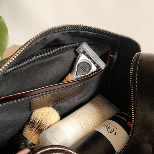 ELEGANTIŠKA NATŪRALIOS ODOS VYRIŠKA KOSMETINĖ SK04 SOLIER - Kaštoninė 8