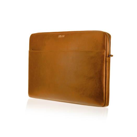 Genuine leather laptop case 13  Solier Camel