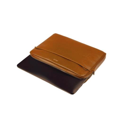 Genuine leather laptop case 13  Solier Camel