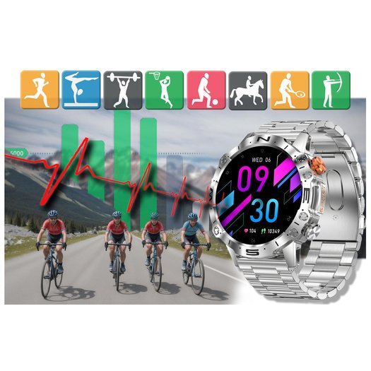 SMARTWATCH MĘSKI GRAVITY GT20-2 - AMOLED, DODATKOWY PASEK (sg024b)