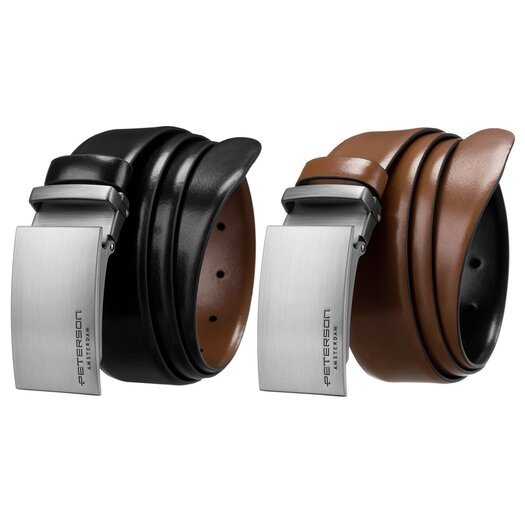 Diržai vyrams Peterson PTN KL-B005-S001 BLACK-BROWN 2