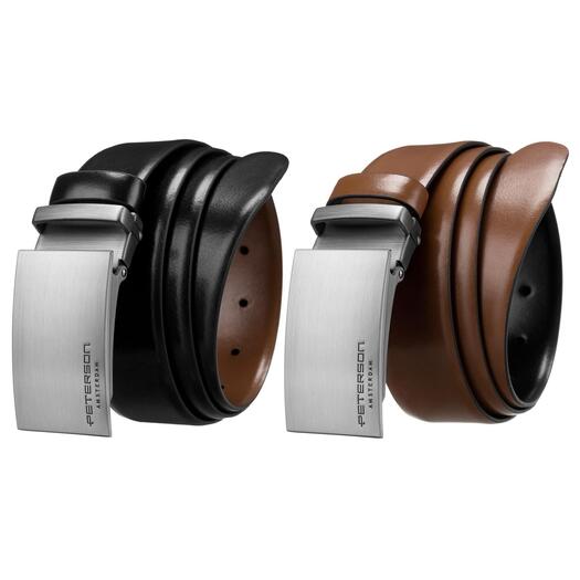 Diržai vyrams Peterson PTN KL-B005-S001 BLACK-BROWN
