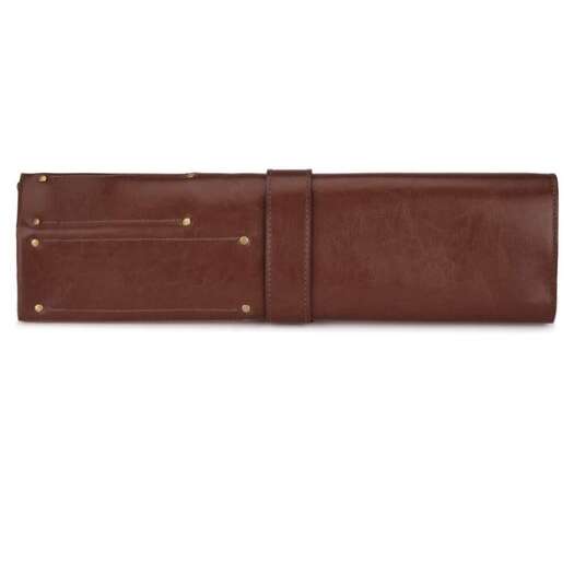 Personalised leather knife case Solier SA44 vintage brown 3