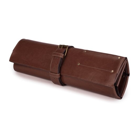 Personalised leather knife case Solier SA44 vintage brown 16
