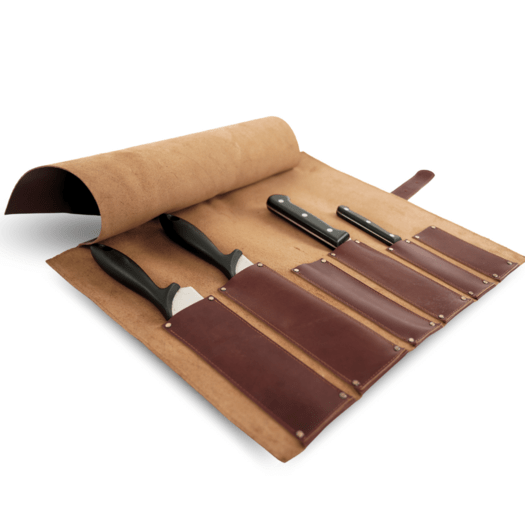 Personalised leather knife case Solier SA44 vintage brown 7