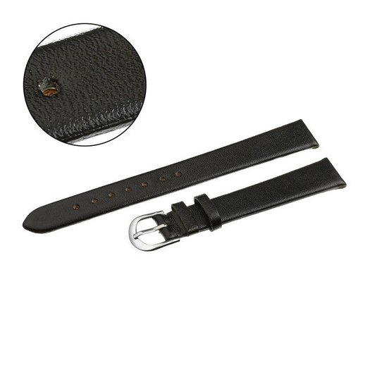 W36L leather watch strap - black - 18mm 1